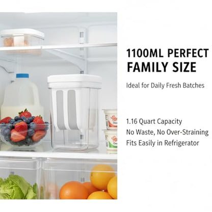 Yogurt Strainer,1100ml Greek Yogurt Strainer,with Stainless Steel Fine Mesh - color: 1100ml
