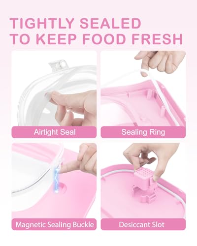 10-13 Lbs Airtight Dog Food Storage Container,Collapsible Pet Food Storage - color: Pink/10-13 Lbs