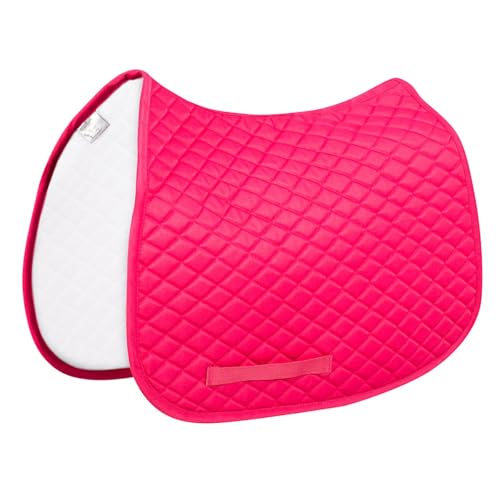 TuffRider Basic Pony Saddle Pad – Diamond Quilted, Flannel Lined, Breathable Schooling Pad for Horses - color: Hot Pink