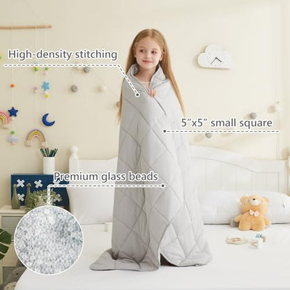 L'AGRATY Weighted Blanket - 36"x48" 3lbs Microfiber Material with Glass Beads Small Blanket for All-Season Summer Fall Winter Soft Thick - color: 05-light Grey, size: 36" x 48" | 3lbs