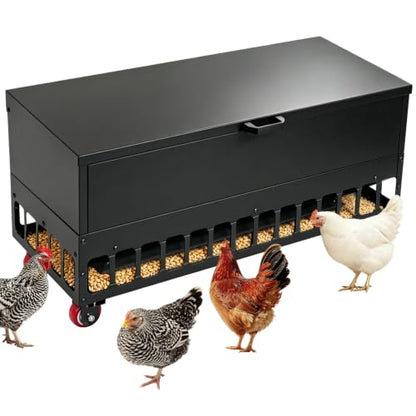 120LBS Heavy-Duty Galvanized Automatic No-Waste Chicken Feeder
