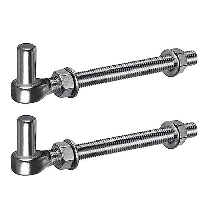 Insaga M16x 8'' J-Bolt Gate Hinge, 304 Stainless Steel J-Bolt Post Hinge for Farm Gate, 5/8" Male Pin J-Bolt Hinge for Chain Link Fence Gate, Gate Hinges for Metal Gates (2Pcs) - color: M16-8''-2PCS