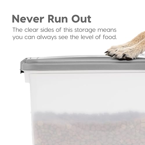 IRIS USA Dog Food Storage Container, Up to 30+11 lbs, Gray/Dark Gray - color: Silver