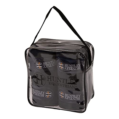 Huntley Equestrian Polo Wraps for Horses Protective Leg Support Bandage, Training, Exercising & Turnout - Pack of 4 - Navy - color: Navy