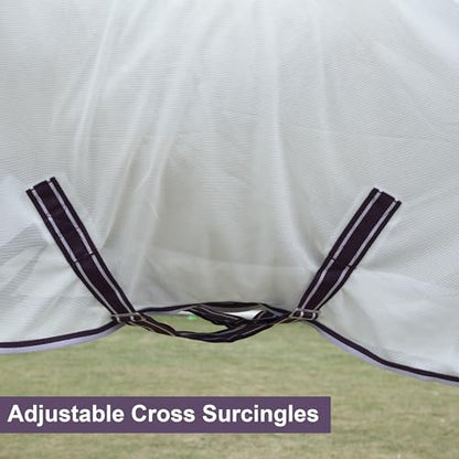 LEAFOREST Breathable Mesh High Airflow Fly Sheets for Horses UV Protection - size: 72IN