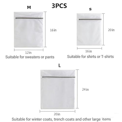 3Pcs Mesh Laundry Bags with Sturdy Zipper,washing Bags for Washing Delicates,Protect Clothes in Washing Machine for Home, College & Dorm (Large+Medium+Small) - size: Large+Medium+Small