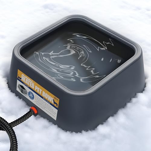 Heated Water Bowl for Dogs & Cats, 3.5L/120oz Large Heated Dog Bowl for Pets & Poultry, Safe Anti-Tip Heated Pet Bowl for Indoor/Outdoor, Melts Ice, Wide Mouth, 25W, 5ft Anti-chew Cord, Gray - color: Gray