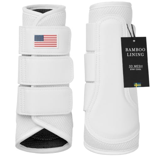 Equestrian Stockholm Horse Brushing Boots, 3D Mesh - color: White