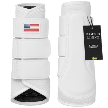 Equestrian Stockholm Horse Brushing Boots, 3D Mesh - color: White