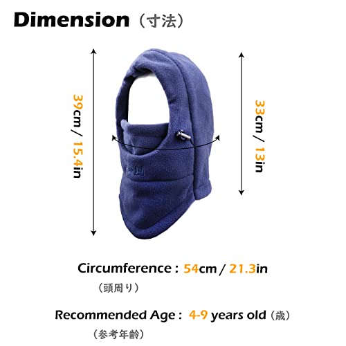 TRIWONDER Kids Winter Hats Balaclava Ski Mask for Boys Girls Toddlers Windproof Adjustable Cold Weather Face Mask Neck Warmer - color: Blue
