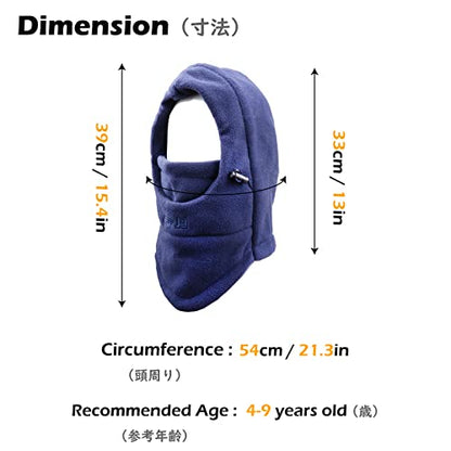 TRIWONDER Kids Winter Hats Balaclava Ski Mask for Boys Girls Toddlers Windproof Adjustable Cold Weather Face Mask Neck Warmer - color: Navy Blue