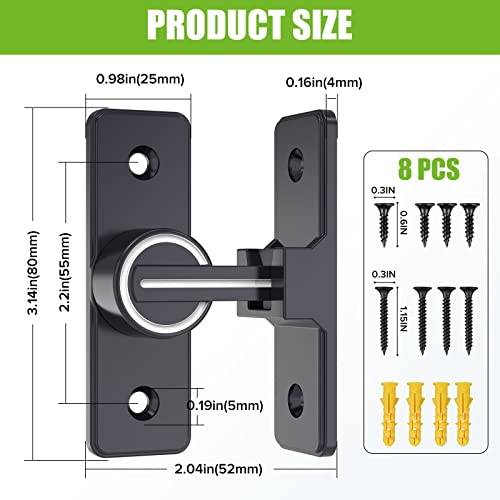 Barn Door Lock Hardware, 90 Degree Flip Latch Privacy Lock, Luminous-2PCS | Heavy Duty Zinc Alloy Sliding Barn Door Latch for Bathroom, Bedroom, Closet, Garage, Shed and Gate - color: Luminous-2PCS