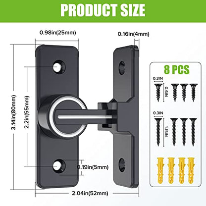 Barn Door Lock Hardware, 90 Degree Flip Latch Privacy Lock, Luminous-2PCS | Heavy Duty Zinc Alloy Sliding Barn Door Latch for Bathroom, Bedroom, Closet, Garage, Shed and Gate - color: Luminous-2PCS