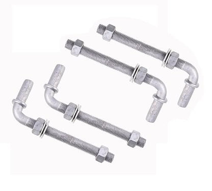 J-Bolt Post Hinge with 5/8" Hinge Pin Galvanized Post Gate Hinge for Chain Link Fence, Washers & Nuts Included (6" (4 Pcs)) - size: 6" (4 Pcs)