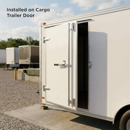 QWORK Cargo Trailer Cambar Cam Bar Lock, 36" Trailer Door Latch, Zinc Plated, Folding Ramp Door, RV Hauler, Single Hinge Point & Mounting Hardware