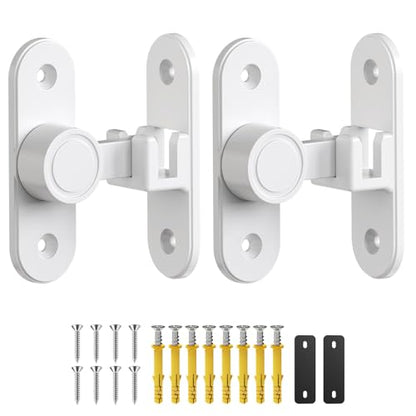 Sliding Barn Door Lock - 90/180° Flip Door Latch (White-2 Pcs) - color: White-2 Pcs