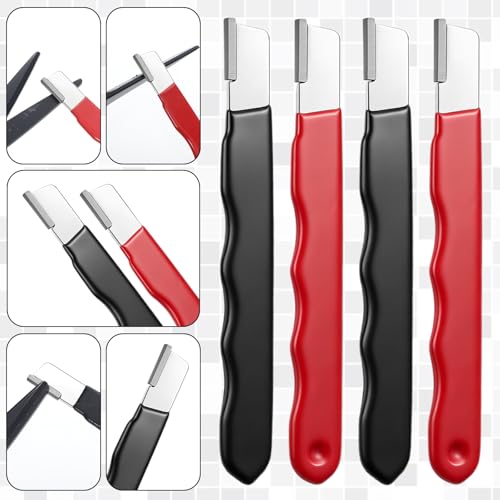 4 Pack Garden Tool Sharpener Tungsten Steel Pocket Blade Sharpener, Mini Portable Multi Tool Blade Sharpeners Scissor Sharpeners for Pruning Shears, Hedge Scissors, Clippers, Knives and More