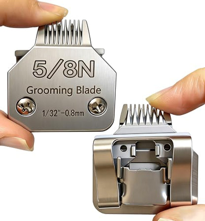 5.8N 0.8mm 1/32 inch Clipper Blades Pet Grooming Clipper Replacement Blades Detachable Blade Compatible with andis/wahl/Oster Dog Clippers - size: 5.8N