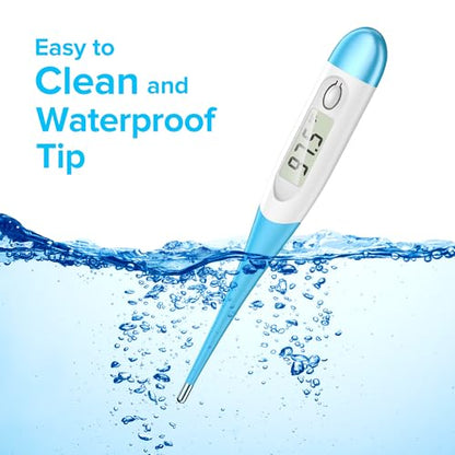 Thermometer for Adults and Kids with 8 Seconds Fast Accurate Reading, Accurate & Safe-Baby Thermometer for Oral, Rectal or Under Arm Use, Large LCD Display with Fever Alarm