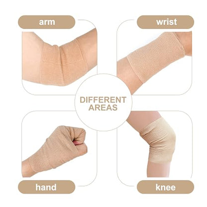 onida 4" X 5yd Self Adhesive Bandage Wrap Non-Woven Elastic Sports Tape | 8-pack Medical Vet Wrap Cohesive Bandage Wrap Breathable, Waterproof, for Wrist Ankle Tattoo Grip, beige - color: Brown