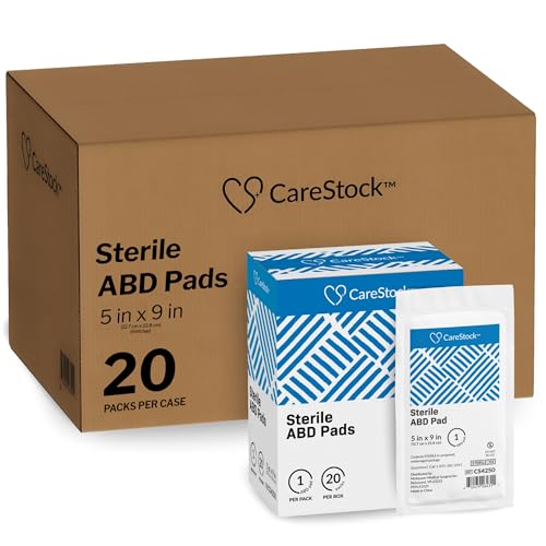 CareStock Abdominal Pads 400- Sterile ABD Pads, 5 x 9 in, 400 Pack, 20 ct - size: 20 Count (Pack of 20)