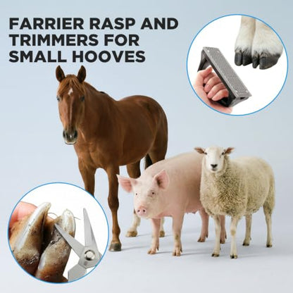Goat Hoof Trimmers Shears Kit with Rasp, Sheep Care Tool Red Black - color: Red Trimmers Black Rasp