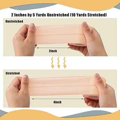 BBTO 4 Rolls Elastic Adhesive Tape Bandage, 5 Yard, 2 Inch - size: 2 Inch in Width