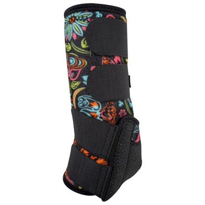 Classic Equine Legacy2 Support Boots, Front and Hind - color: Neon Flower, size: Small