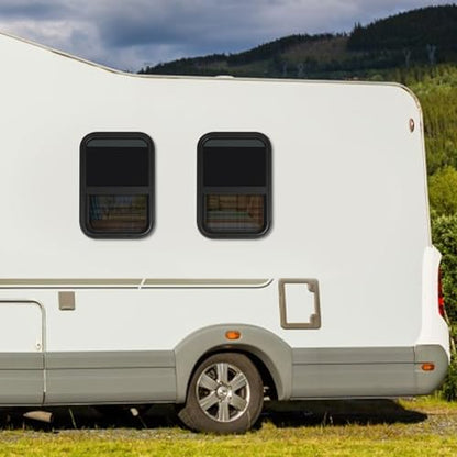Vertical Sliding Black RV Window for Teardrop, Cargo, Horse Trailer, Marine Camper Window Replacement,15" Wide x 22" Tall, 2 Pack (15"x22") - size: 15"x22"