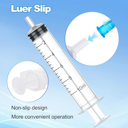 10ml Disposable Luer Slip Syringes Without Needles, 10-Pack - style: 10ml