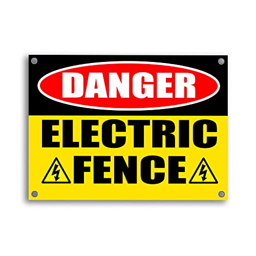 Electric Fence Warning Sign, 11x8 Corrugated Plastic, Single-Sided