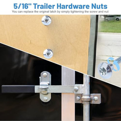 Fuoequl Trailer Hasp Bolt Kit, for Trailer Cam Action Hasp 8 pcs - style: Trailer Hardware Nuts