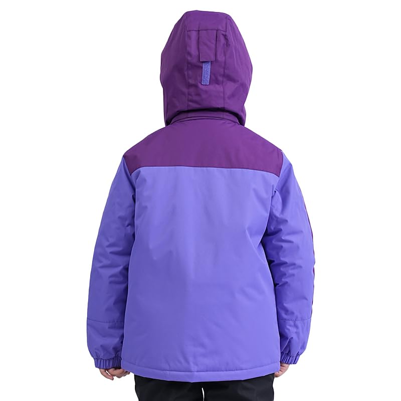 YINGJIELIDE Boy's Waterproof Ski Jacket,Kids Outdoor Snowboarding windproof Jacket,Fleece Lined Hooded,Warm Winter Snow Coat - color: Purple, size: 13 Years