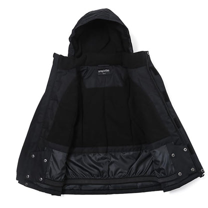YINGJIELIDE Boy's Waterproof Ski Jacket,Kids Outdoor Snowboarding windproof Jacket,Fleece Lined Hooded,Warm Winter Snow Coat - color: Black, size: 9-10 Years