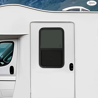 2 Pack RV Window, 18" X 30" Universal RV Window Vertical Slide W/Trim Ring, Vertical Sliding Glass Window with Screen Window for Cargo, Horse Trailer (18"Wx30"H（2 pack）) - size: 18"Wx30"H（2 pack）