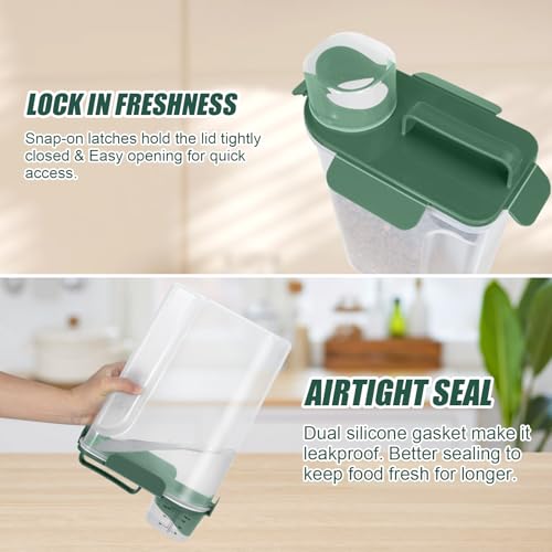 5 Lbs Pet Dog Food Storage Container for Bird Seed Rice Flour - Dark Green - color: Dark Green-5L