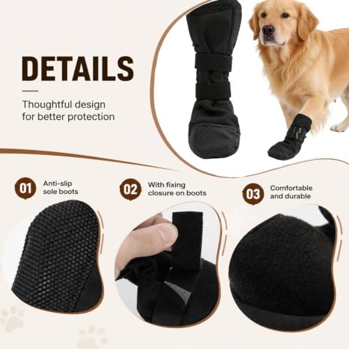 Dog Recovery Boot for Injured Paws, Breathable Dog Shoes with Non-Slip Sole - size: M (Paw Width 2.3'')
