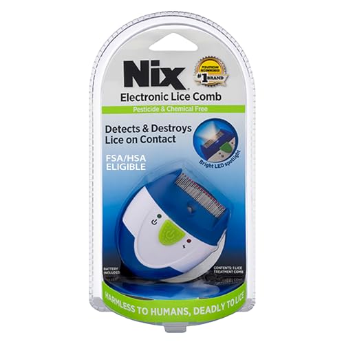 Nix Electronic Lice Comb, Removes Nits From Hair, 1 Count - color: White and Blue