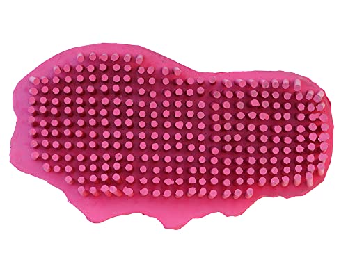 Grewal® Equestrian Grooming Bundle Kit - Comfy Pet Grooming & Bathing Glove - Oval Face Soft Bristles - Great for Thin & Sensitive Skin (Pink) - color: Pink