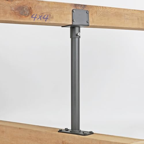 3.6" Saddle Roof Riser 18-1/4" High Heavy Duty Stainless Steel with Black Finish Roof Riser Brackets for Patio Pergola, 2Pack