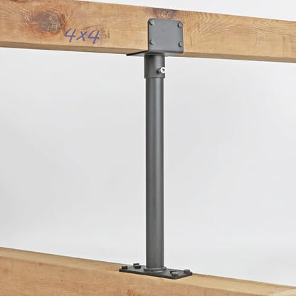 3.6" Saddle Roof Riser 18-1/4" High Heavy Duty Stainless Steel with Black Finish Roof Riser Brackets for Patio Pergola, 2Pack