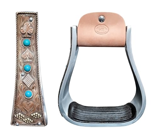 CHALLENGER Horse 5" Aluminum Antique Deck of Cards Engraved Western Saddle Stirrups 51256