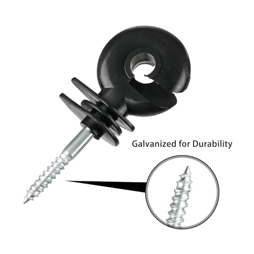 50PCS Screw-in Electric Fence Ring Insulators for Wood Posts