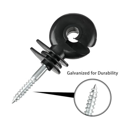 50PCS Screw-in Electric Fence Ring Insulators for Wood Posts