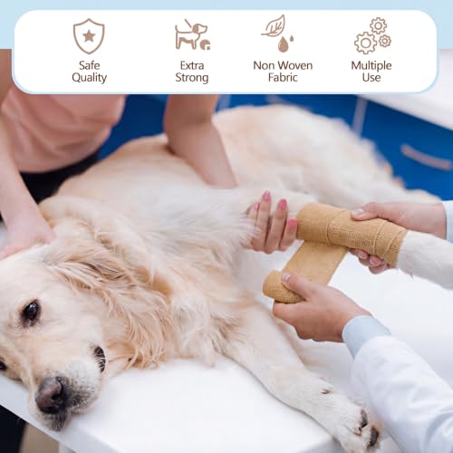 Treela 64 Pack 3" X 5 Yards Self Adhesive Bandage Wrap Beige - color: Beige, size: 3 Inch X 5 Yard