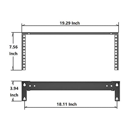 4U 19 Inches Cold Rolled Steel Wall Mount Simple Vertical Rack (Pack of 2) - size: 4U (Pack of 2)