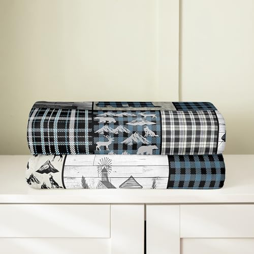 Feelyou Wildlife Western Cabin Flannel Fleece Blanket Twin 60" x80 - color: Multi 06, size: Twin