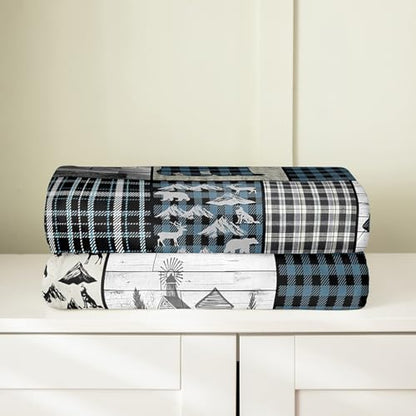 Feelyou Wildlife Western Cabin Flannel Fleece Blanket Twin 60" x80 - color: Multi 06, size: Twin