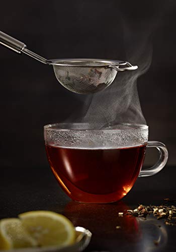 Rösle Stainless Steel Fine Mesh Tea Strainer, Round Handle, 3.2-inch - size: 3.2-inch Round Handle, style: Fine Mesh