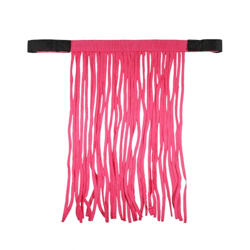 Horze Horse Fly Mask, Soft Stretch Fly Fringe Veil, Lightweight Nylon - color: Raspberry Pink, size: Horse
